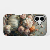 ヴィンテージの秋のかぼちゃの花のシーン iPhone 16ケース (裏面横)