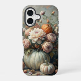 ヴィンテージの秋のかぼちゃの花のシーン iPhone 16ケース