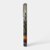 ヴィンテージの秋のかぼちゃの花の情景 iPhone 16ケース (左側面)