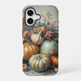 ヴィンテージの秋のかぼちゃの花の情景 iPhone 16ケース