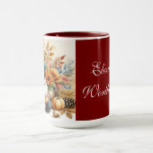 ヴィンテージの秋のノームと紅葉 マグカップ (中央)