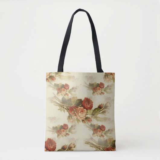 ヴィンテージの秋のバラクリームの背景 トートバッグ (正面)