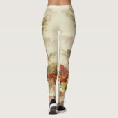 ヴィンテージの秋のバラクリームの背景 レギンス (裏面)