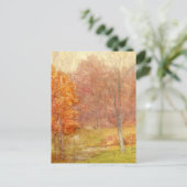 ヴィンテージの秋の森林絵画 ポストカード (スタンド正面)