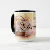 ヴィンテージの秋の花パステル水の色 マグカップ (正面左)