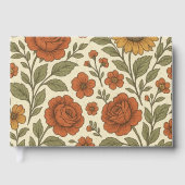 ヴィンテージの秋の花柄 – 田舎風の植物画 ゲストブック (正面)