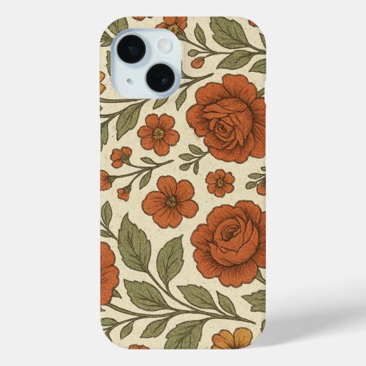 ヴィンテージの秋の花柄 – 田舎風の植物画 Case-Mate iPhoneケース (裏面)