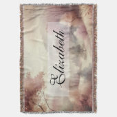 ヴィンテージの秋の落ち葉の風景 ニュートラルカラー スローブランケット (正面縦)