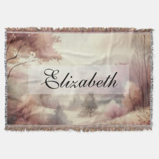 ヴィンテージの秋の落ち葉の風景 ニュートラルカラー スローブランケット