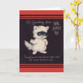 ヴィンテージの秘密の友達の挨拶状 カード (黄色い花)