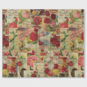 ヴィンテージの種の包みのコラージュの紙 ラッピングペーパー (フラット)