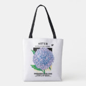 ヴィンテージの種パケットアート、紫のアスターの花 トートバッグ (裏面)