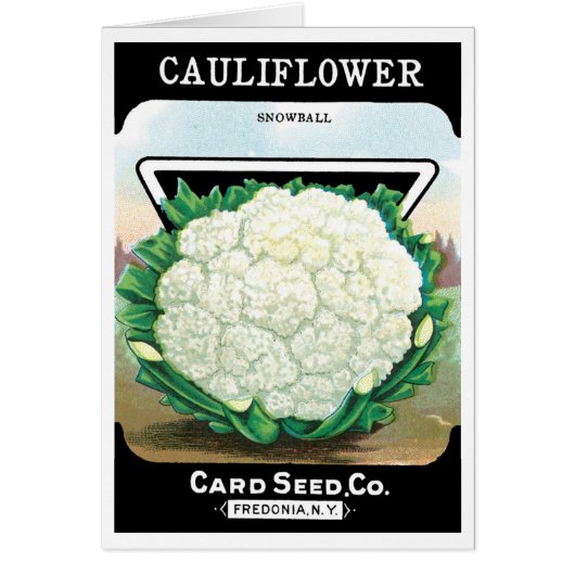 ヴィンテージの種パケットラベルアート、カリフラワー野菜 (正面)