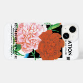ヴィンテージの種パケットラベルアート、 カーネーションの花 Case-Mate iPhoneケース (裏面 (横))