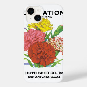 ヴィンテージの種パケットラベルアート、 カーネーションの花 Case-Mate iPhone 14ケース