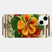 ヴィンテージの種パケットラベルアート、ナスターチウムの花 Case-Mate iPhoneケース (裏面 (横))
