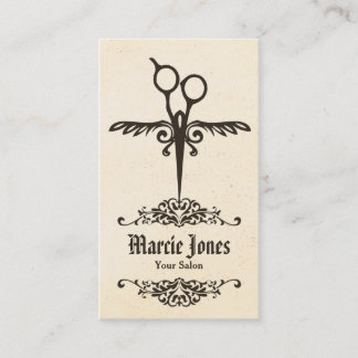 ヴィンテージの種族の美容師の美容師のせん断 名刺