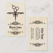 ヴィンテージの種族の美容師の美容師のせん断 名刺 (正面/裏面)