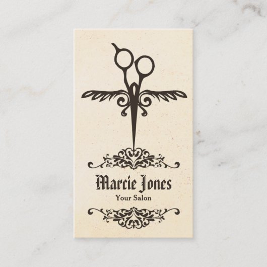 ヴィンテージの種族の美容師の美容師のせん断 名刺 (正面)