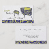 ヴィンテージの穏やかな花の椅子のインテリア・デザイン 名刺 (正面/裏面)