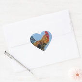 ヴィンテージの空のカスタマイズ動物の鶏 ハートシール (封筒)