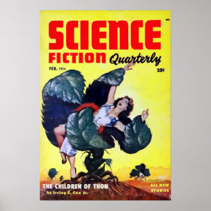 ヴィンテージの空想科学小説の人食い植物 ポスター