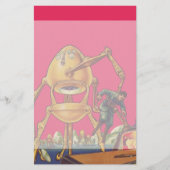 ヴィンテージの空想科学小説の外国のロボットは人を捕獲します 便箋 (正面)