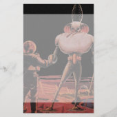 ヴィンテージの空想科学小説の宇宙飛行士の振動手のエイリアン 便箋 (正面)