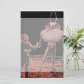 ヴィンテージの空想科学小説の宇宙飛行士の振動手のエイリアン 便箋 (スタンド正面)