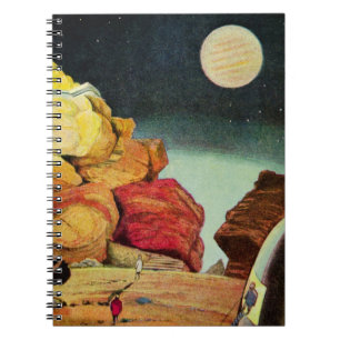 ヴィンテージの空想科学小説の石切り場の惑星の旅行者 ノートブック