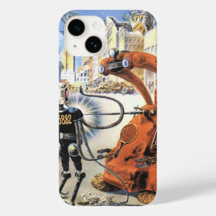 ヴィンテージの空想科学小説未来派都市エイリアン戦争 Case-Mate iPhone 14ケース