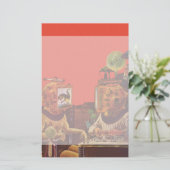 ヴィンテージの空想科学小説、外国の蒸気のパンクのヘルメット 便箋 (スタンド正面)