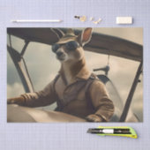 "ヴィンテージの空：古い飛行機のカンガルーパイロット 薄葉紙 (クラフト)