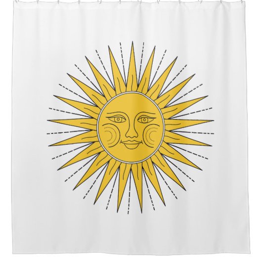 ヴィンテージの笑顔 シャワーカーテン (正面)