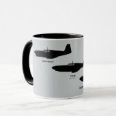 ヴィンテージの第二次世界大戦の北アメリカP-51ムスタング マグカップ (正面左)