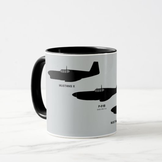 ヴィンテージの第二次世界大戦の北アメリカP-51ムスタング マグカップ (正面左)