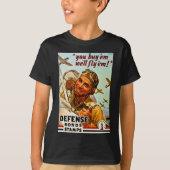 ヴィンテージの第二次世界大戦の国防債のスタンプ Tシャツ (正面)