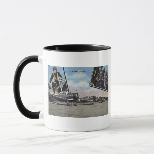 ヴィンテージの第二次世界大戦の郵便はがきの航空 マグカップ (左)