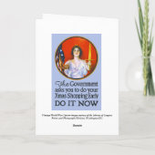 ヴィンテージの第1次世界大戦のクリスマスのショッピングカード シーズンカード (裏面)