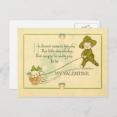 ヴィンテージの第1次世界大戦のバレンタイン シーズンポストカード (正面/裏面)