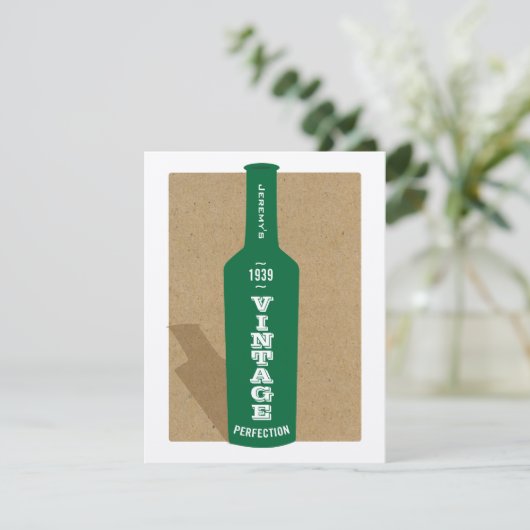 ヴィンテージの第75誕生日のワインのパーティの招待状 招待状 (スタンド正面)