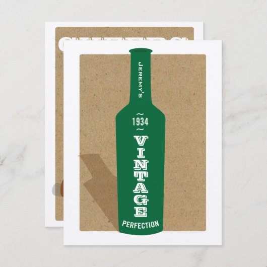 ヴィンテージの第80誕生日のワインのパーティの招待状 招待状 (正面/裏面)