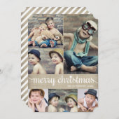 ヴィンテージの筆記体のメリークリスマスの写真のコラージュ シーズンカード (正面/裏面)