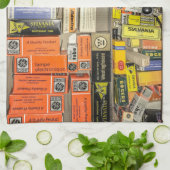 ヴィンテージの管箱色 キッチンタオル (折り畳み)