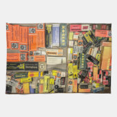 ヴィンテージの管箱色 キッチンタオル (横)