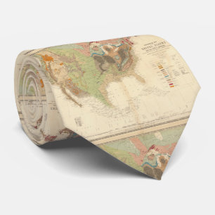 ヴィンテージの米国の地質地図(1856年) ネクタイ