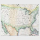 ヴィンテージの米国の方位角の地図 ラッピングペーパー (フラット)