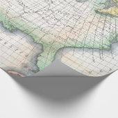 ヴィンテージの米国の方位角の地図 ラッピングペーパー (コーナー)