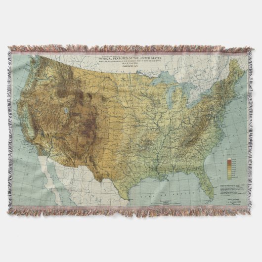 ヴィンテージの米国の身体検査は特色にしますMap (1915年)を スローブランケット (正面)