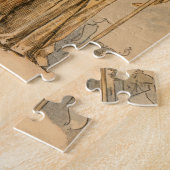 ヴィンテージの米国市民彫像の自由共和国のアンティーク ジグソーパズル (側面)